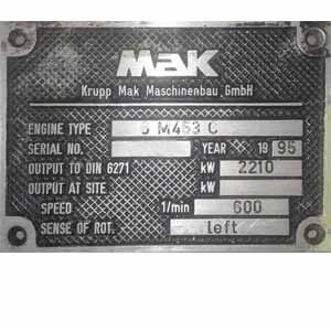 MAK M 453 C Auxiliary Engine