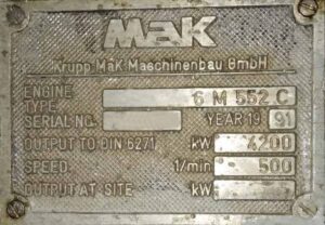Main Engine Mak M 552 C