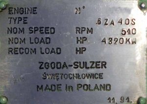 Main Engine Sulzer 6 ZA 40 S