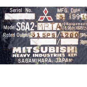 Mitsubishi S 6 A 2 MPTA Auxiliary Engine