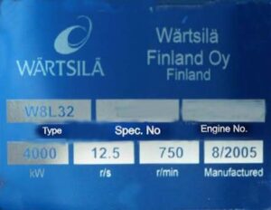 Wartsila W 8 L 32 Main Engine
