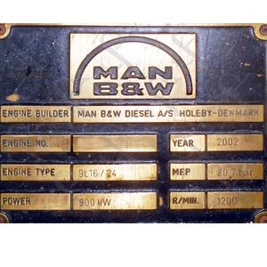 MAN B&W 9 L 16/24 Auxiliary Engine
