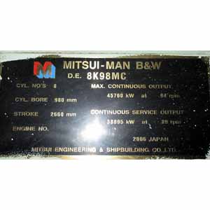 Mitsui Man B&W 8 K 98 MC