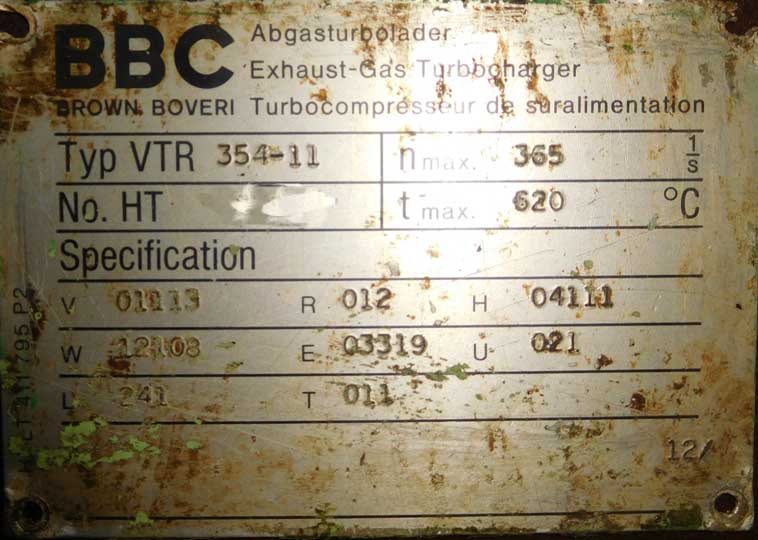 Turbocharger BBC VTR 35411 Turbocharger BBC VTR 35411