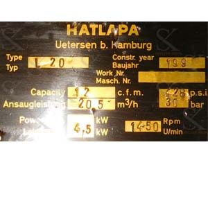 Hatlapa L 20 Air Compressor