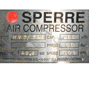 Sperre HV 2/240 Air Compressor