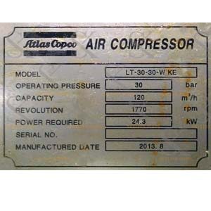 Atlas Copco LT-30-30-W KE Air Compressor