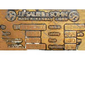 J.P. Sauer & Sohn 50 L 100 Air Compressor