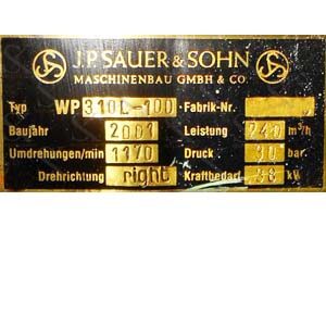J.P. Sauer & Sohn WP 310 L-100 Air Compressor