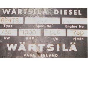 Wartsila 624 TS Auxiliary engine