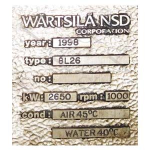 Wartsila 8 L 26 Marine Engine