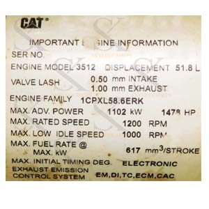 Ship Engine 3512 Caterpillar