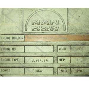 Man B&W 8 L 28/32 A Auxiliary Engine