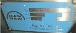 MAN B&W 6 L 28/32 A Main Engine